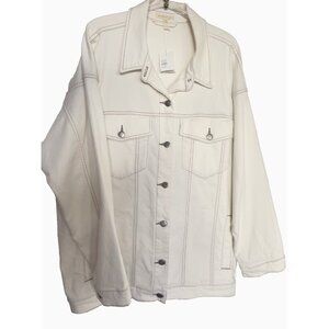 NWT Eileen Fisher Sz L (1X) Undyed Organic Cotton Stretch Denim See Measurements